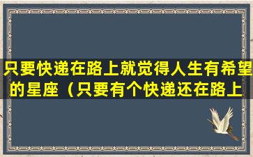 只要快递在路上就觉得人生有希望的星座（只要有个快递还在路上 就觉得 日子还有盼头）